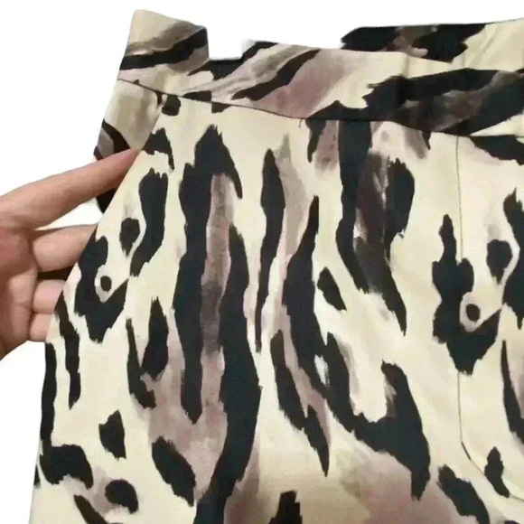 Natori Lynx Cotton Sateen Pant 10 Taupe Chic Maximalism Animal Print Tapered NWT - Picture 6 of 10